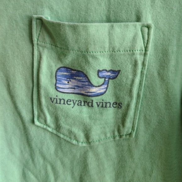 2 Vineyard Vines Boys S 8-10 Long Sleeve Tees - Mint and Sky Blue Logo Pockets - Picture 2 of 14